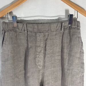 Campo De Fiori Taupe 100% Italian Linen Pull On Pants Sz S